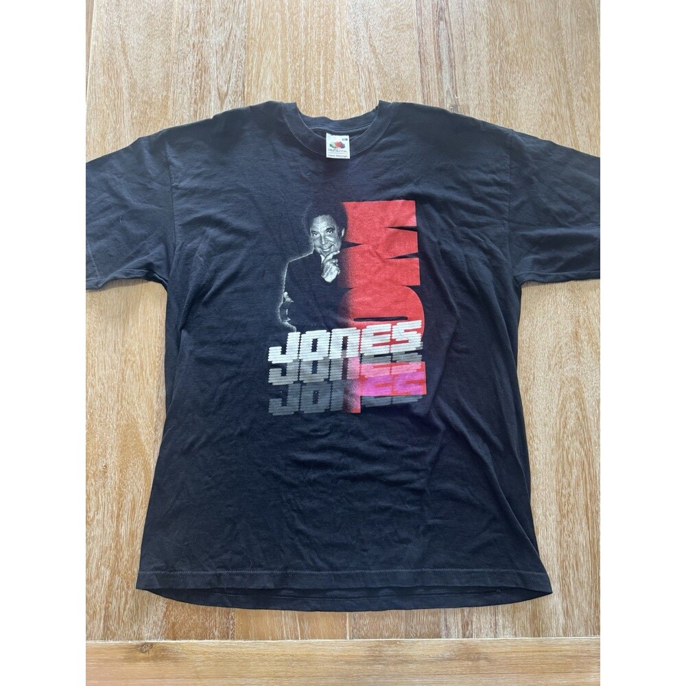 Tom Jones Shirt Mens XL Black Graphic Tee Classic Valueweight Concert Tour Music